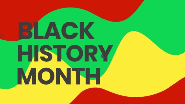 Black History Month Text Black History Months Colors Background American — Vídeos de Stock