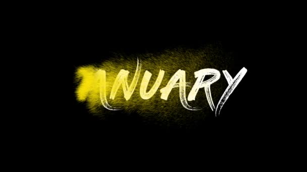 January Black Background Calendar January First Month Year — Stockvideo