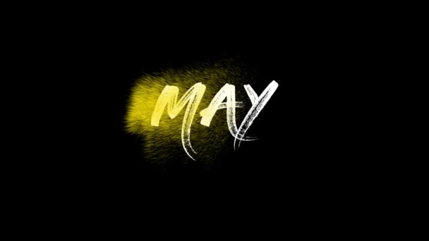 May Black Background Calendar May Fifth Month Year — Stock video