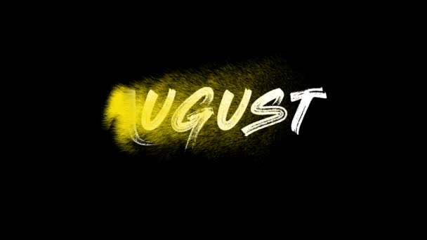 August Black Background Calendar August Eighth Month Year — Stockvideo