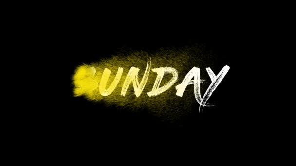 Sunday Black Background Sunday Last Day Week — Video Stock
