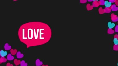 Love you with different color hearts animation for lover, couples and valentines day (i love you).