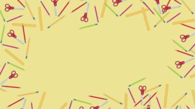 Back to school with school stationery background for welcome back to school.