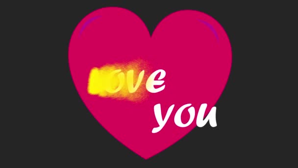 Love You Red Yellow Hearts Lover Couples Valentines Day Love — 图库视频影像