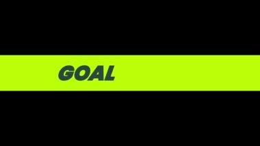 Football Goal text with green and black background.