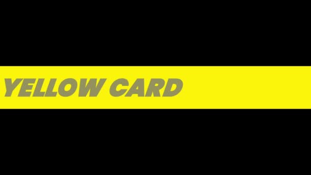 Yellow Card Text Football Yellow Black Background — Stockvideo