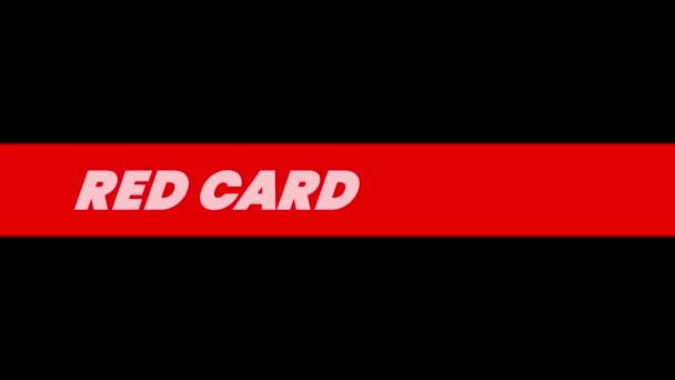 Red Card Text Football Red Black Background — Stok video