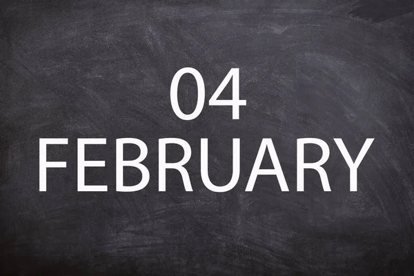 04 February text with blackboard background for calendar. And February is the second month of the year.