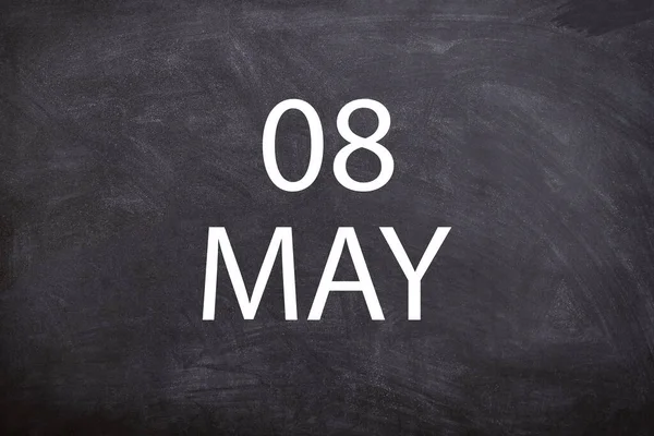 08 May text with blackboard background for calendar. And may is the fifth month of the year