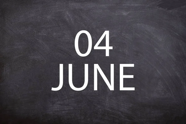 04 June text with blackboard background for calendar. And June is the sixth month of the year