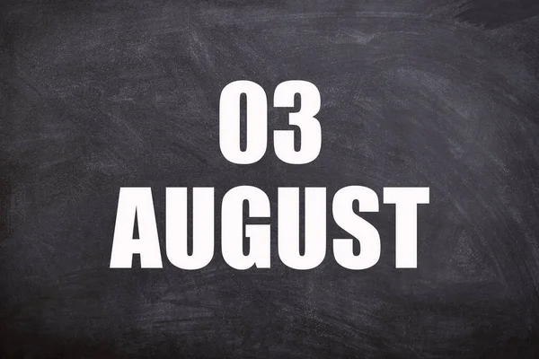 August Text Blackboard Background Calendar August Eighth Month Year — 图库照片