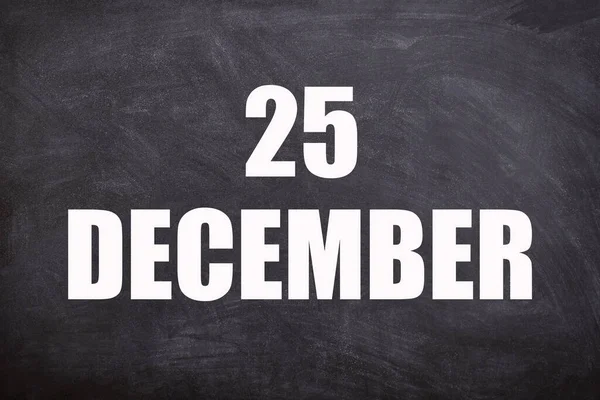 December Text Blackboard Background Calendar December Twelfth Final Month Year — Stock Photo, Image