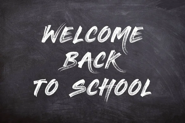 Welcome back to school with blackboard background for back to school.