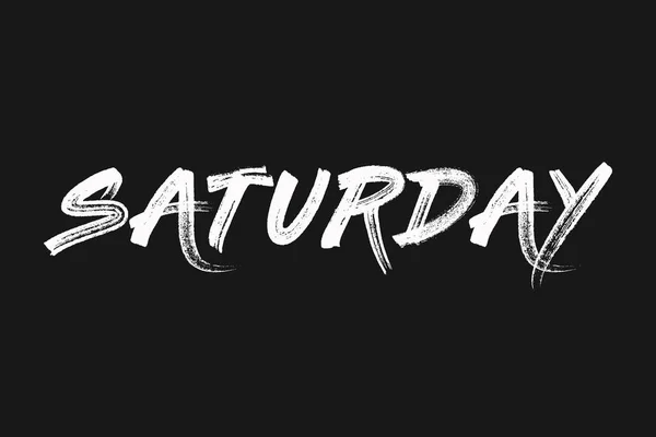 Saturday Black Background Saturday Sixth Day Week — Stock Photo, Image