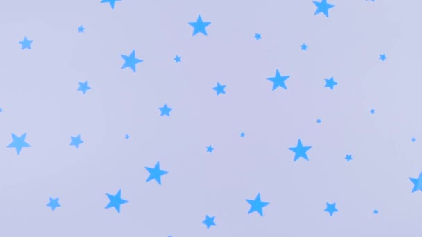 Rotující Bílé Pozadí Modrými Hvězdami Narozeniny Nebo Party Koncepce Děti — Stock video