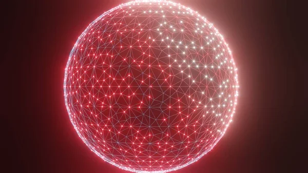 3D illustration glowing sphere, network connections, ultraviolet neon lights, abstract background, red blue vibrant colors, laser show3D illustration glowing sphere, network connections, ultraviolet neon lights, abstract background, red b