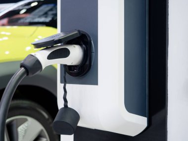 Elektrikli araç şarj prizi araba temiz enerji bataryasını şarj etmek için Gelecek konsept için