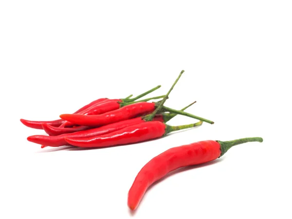 Primer Plano Frescura Chile Rojo Sobre Blanco Aislado —  Fotos de Stock