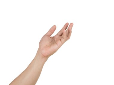 İnsan eli beyaz izole edilmiş beyaz arkaplan