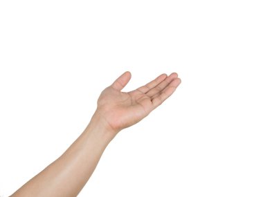 İnsan eli beyaz izole edilmiş beyaz arkaplan