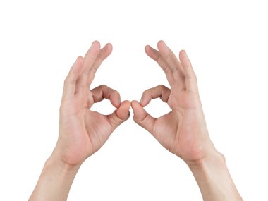 Eller beyaz izole edilmiş şekilde tamam yapar.