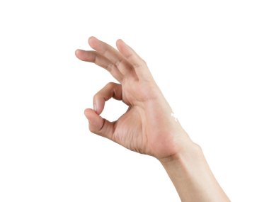 Tek el, beyaz izole edilmiş şekilde idare eder.