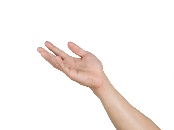 Mão Direita Branco Isolado Fundo Branco — Fotografia de Stock