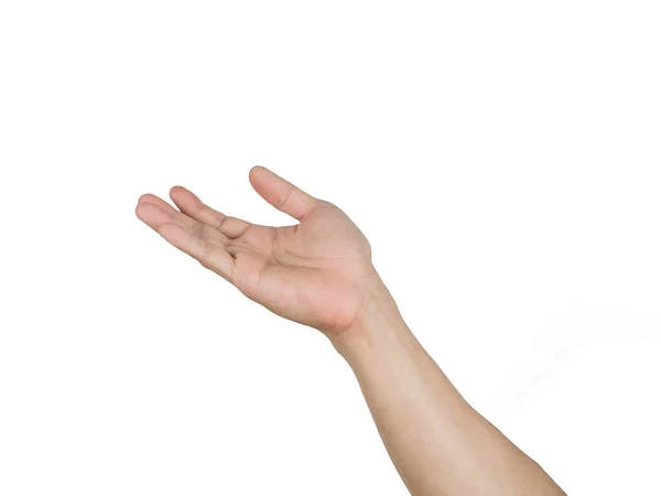 Мужчина Правой Руки Белый Изолированный Белый Фон — стоковое фото