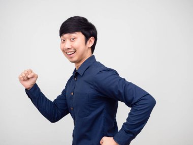 Portre Asyalı adam, gülümse ve gülümse.