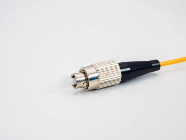 Cierre Cable Conexión Fibra Óptica Tipo Blanco Aislado —  Fotos de Stock