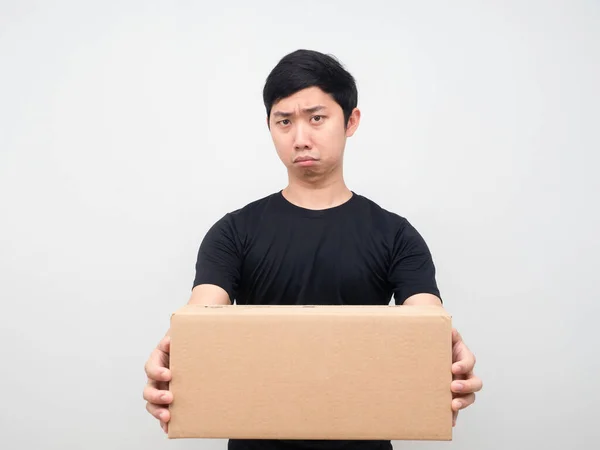 Man Giving Parcel Box You — Stock Fotó