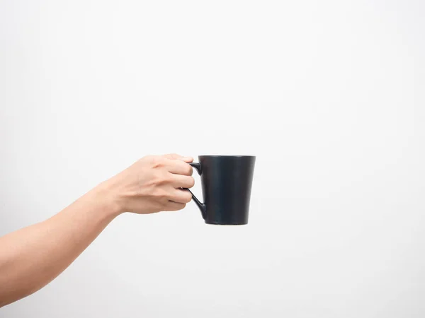 Man Hand Holding Coffee Cup White Isolated — Stock fotografie