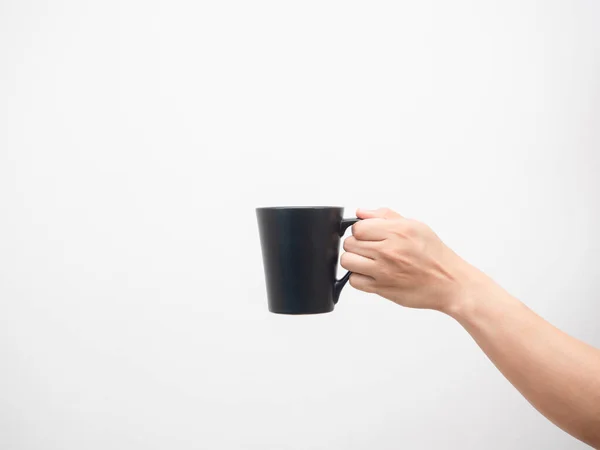 Hand Holding Coffee Cup White Isolated — Stock fotografie