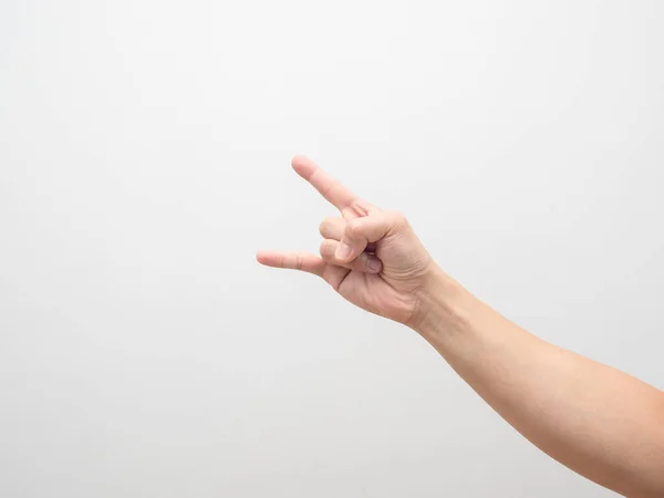 Man Hand Gesture Finger Rock Isolated White — Foto de Stock