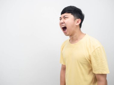 Sinirli fotokopi alanını hisseden adam hareketi