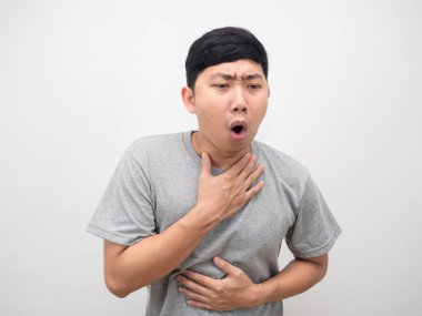 Portre adam hazmedilemez kötü bir jest ve kusmuk hissediyor.