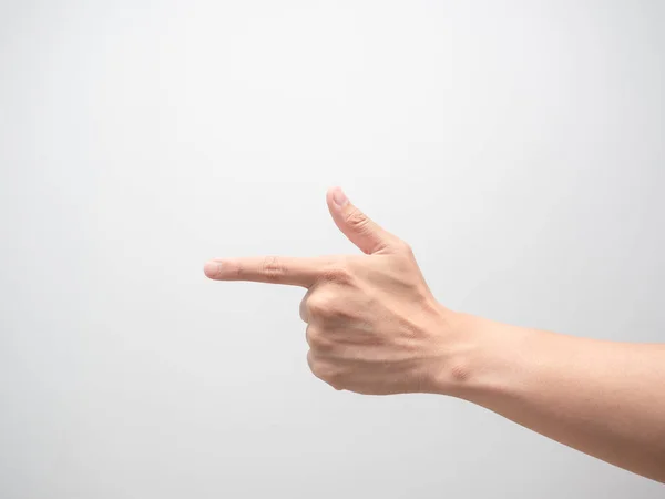 Close Male Hand Point Finger Isolated — Foto de Stock