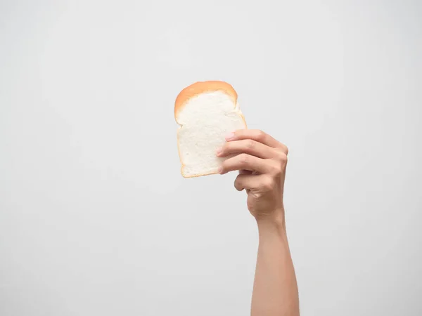 Man Hand Holding Bread Isolated — Photo