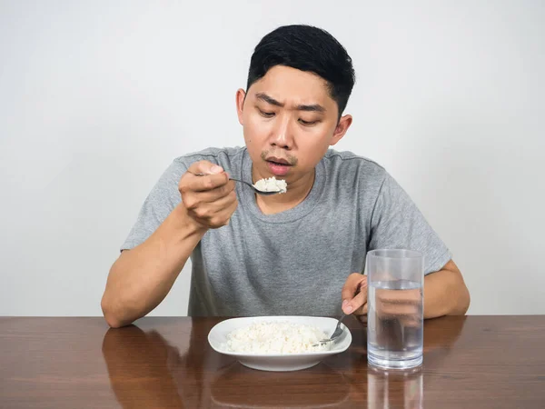 Asian Man Sitting Have Dinner Table — Foto de Stock