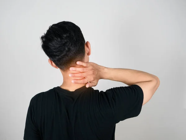 Man Pain His Neck Office Syndrome Concept Isolated — ストック写真