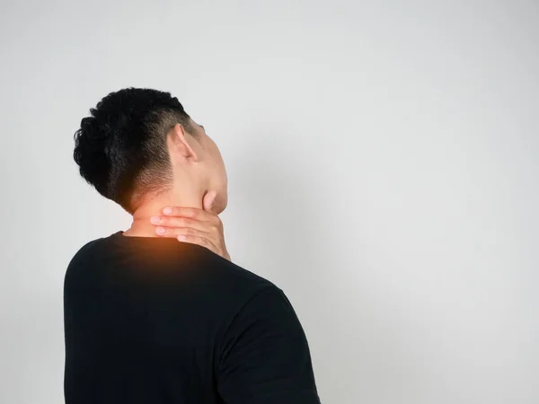 Close Man Pain His Neck Syndrome Concept — ストック写真