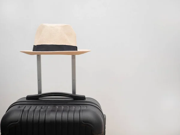 Close Holiday Hat Luggage Isolated — Stockfoto