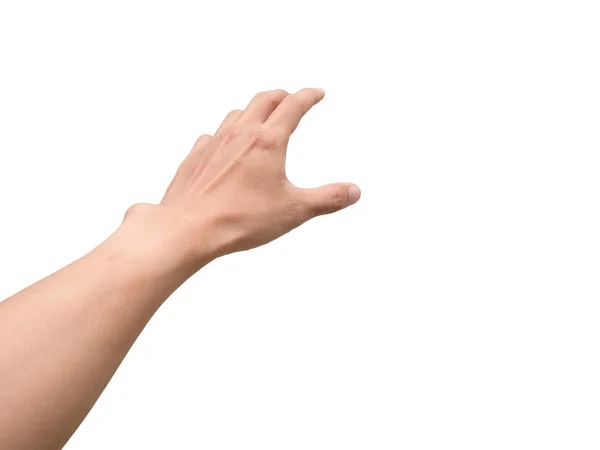 Mann Hände Geste Erreichen Isoliert Weiß — Stockfoto