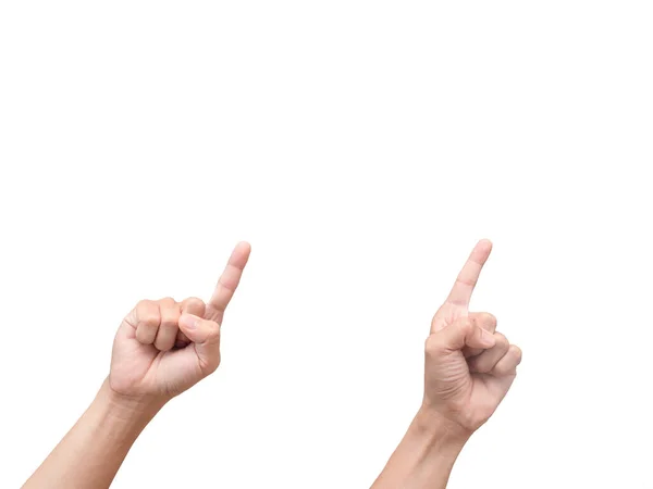 Изолированный Мужчина Показывает Рукой Вверх Двойной Палец — стоковое фото