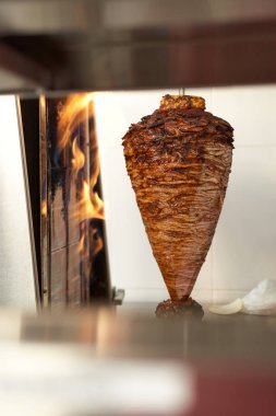 Mexican taco with salsa, taco al pastor