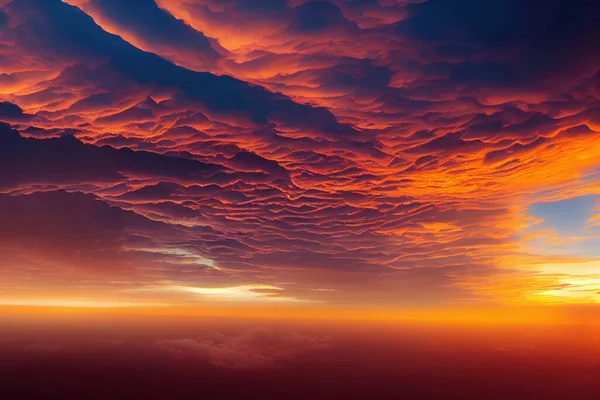 Beautiful orange sky and clouds at sunset. orange sunset, golden sky.