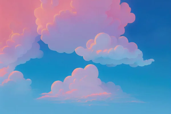 soft fluffy clouds above the sea. 2d animated. Beautiful sky and clouds.. Beautiful sky and clouds