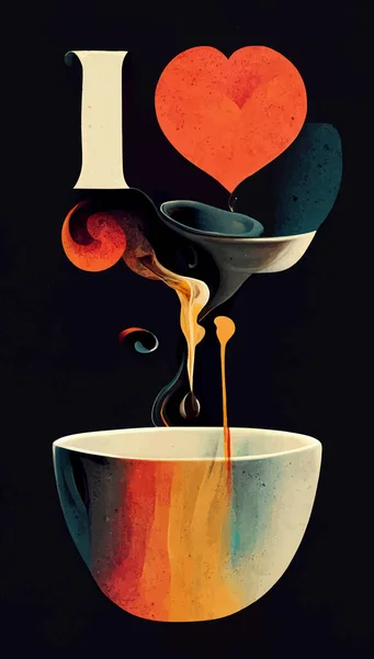 coffee cup illustration. i love coffee illustration