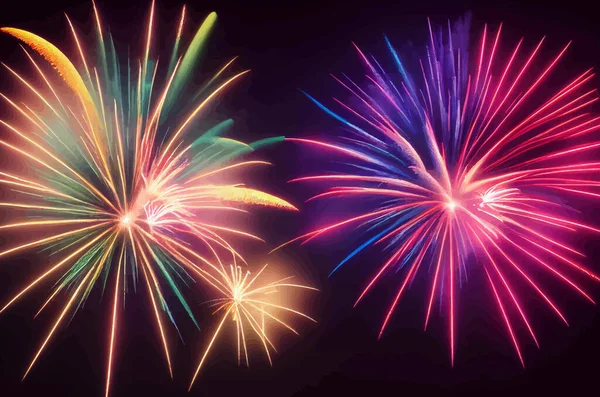 Abstract fireworks background. Fireworks light up in the sky, concept of celebration