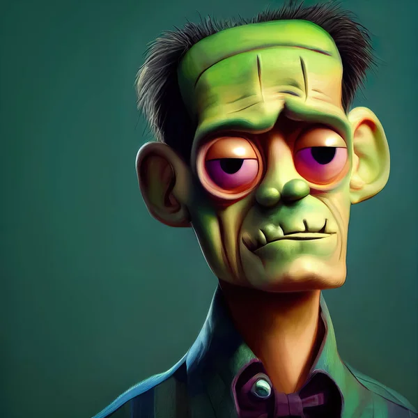 illustration of a Frankenstein\'s Monster. Frankenstein\'s animated illustration.
